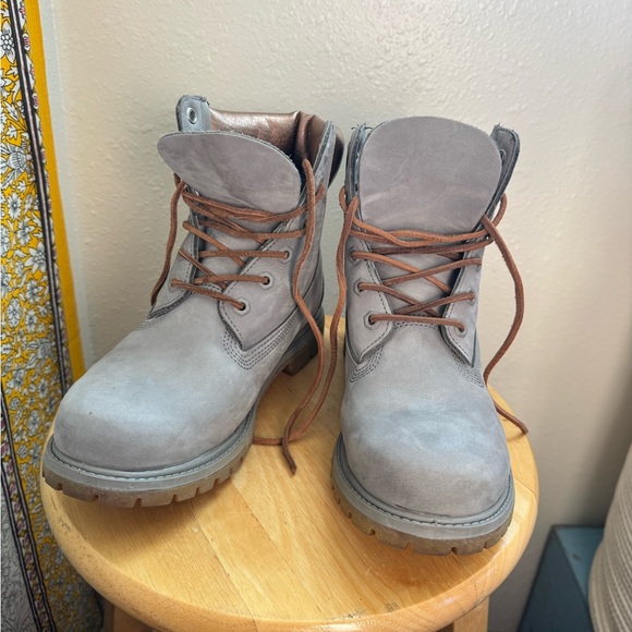 Timberland Grey Women’s Leather Boots – Size 9.5 (EU 40.5-41) - Picture 6 of 9